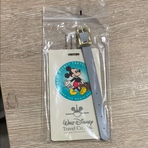 Vintage Disney Mickey Mouse Luggage Tag with Gray Strap
MIP